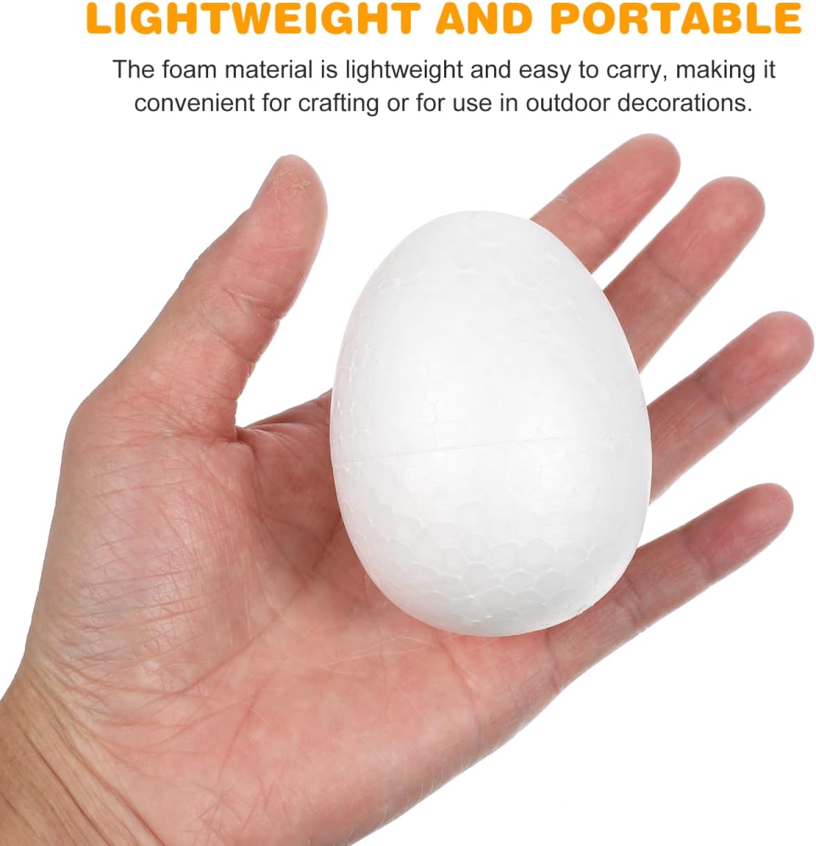40 Pcs Foam Easter Eggs for Crafts - 6cm & 8cm Blank - Paintable Polystyrene Eggs for DIY Spring Decor & Floral Arrangements