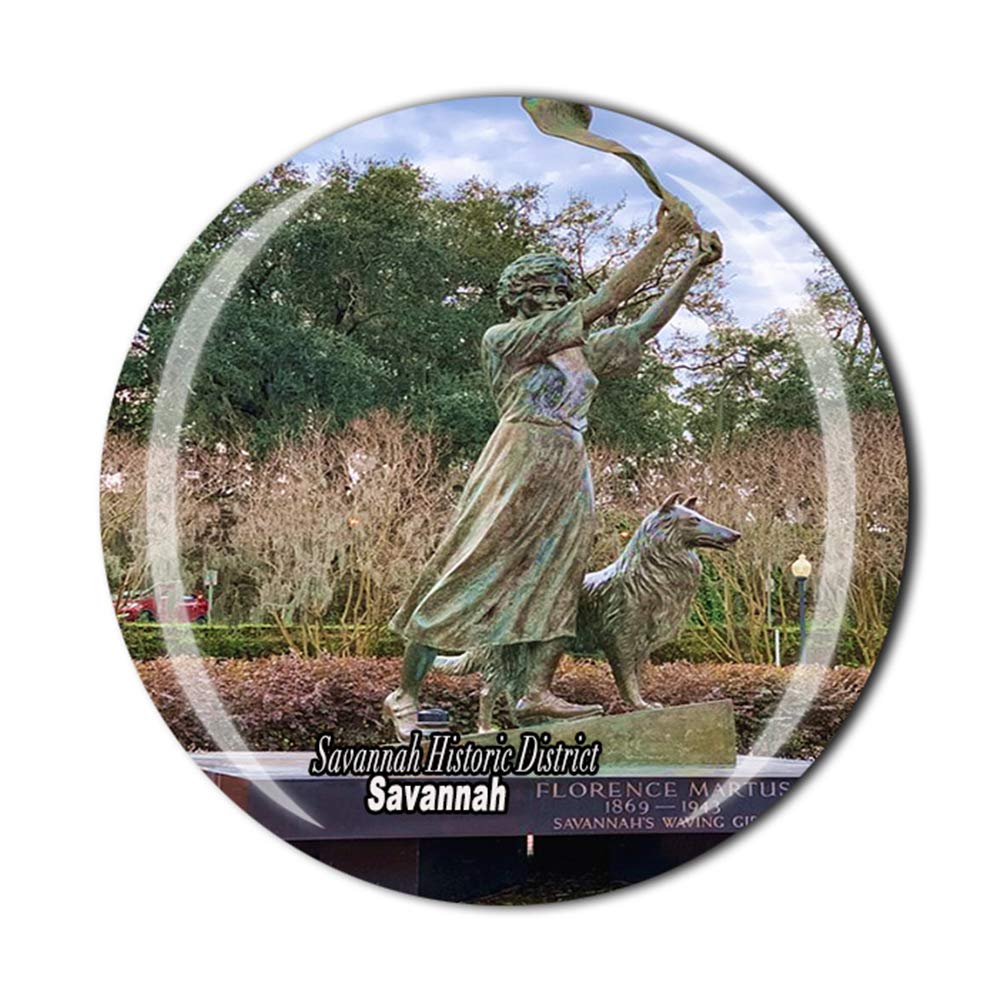 Savannah USA Magnete Da Frigo Apribottiglie | Souvenir Turistico In Vetro Cristallo 4x6,5 Cm | Gadget Da Collezione