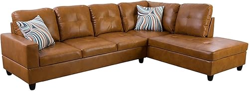 Miniatura 21 de Golden Coast Furniture - Juego de sofá seccional en forma de L, juego de sofá de sala de estar, sofá seccional de cuero con otomana de Negro y