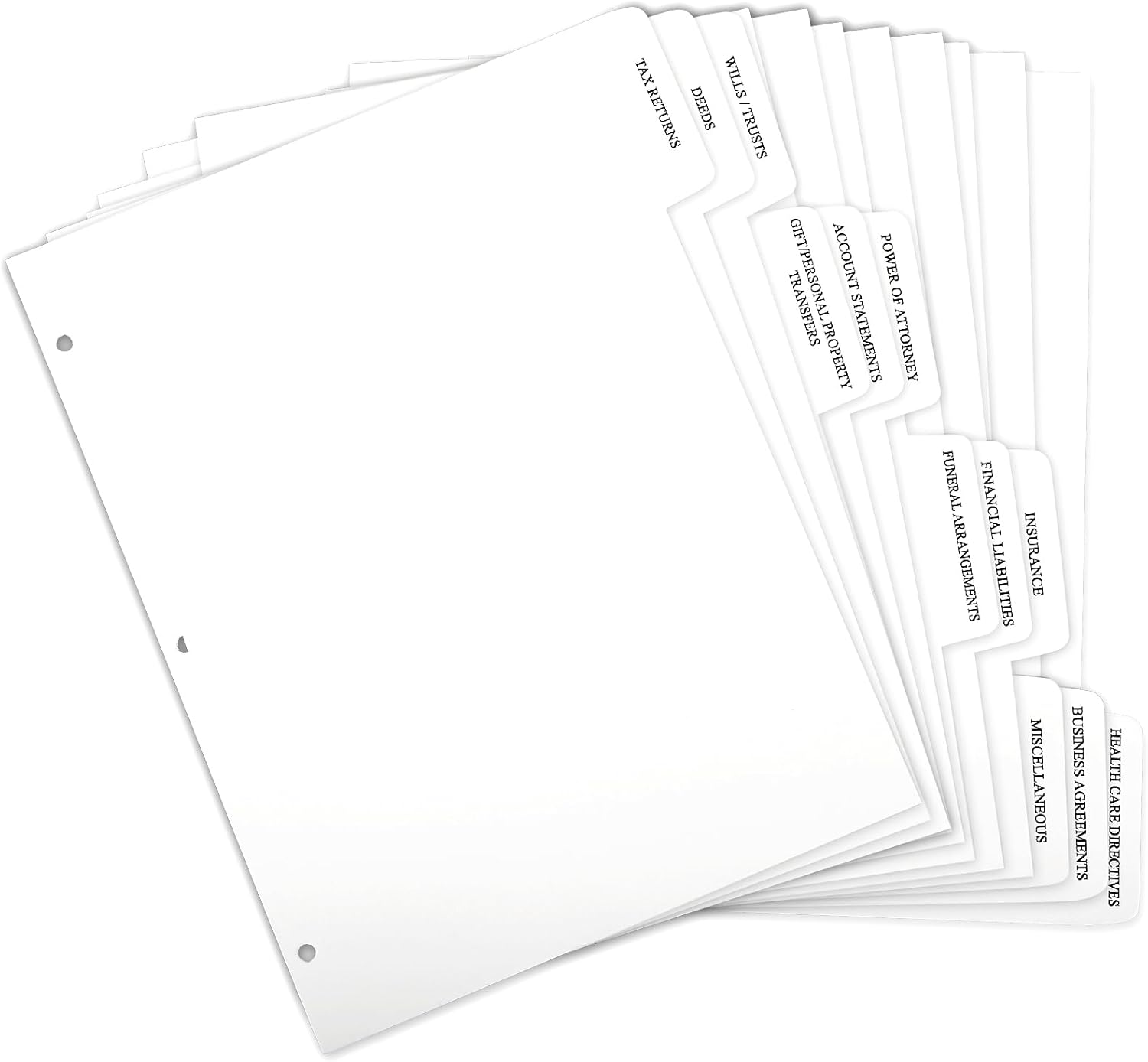 12 Tabs Estate Planning Index Tab Dividers Estate