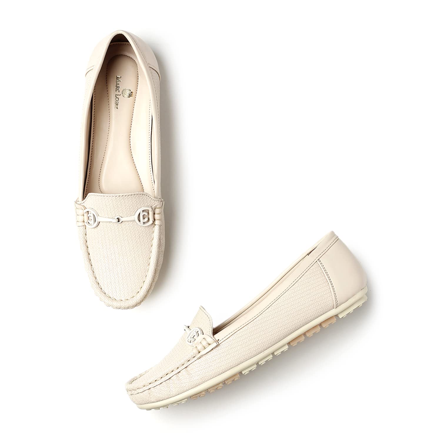 Marc Loire Women Soft Comfortable Flat Loafers for Casual & Office Wear (Cream, Numeric_5) (B0C65XHDDY) Amazon Price History, Amazon Price Tracker