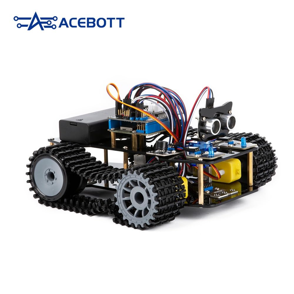 ACEBOTT Robot Tank QD004, zestaw do konwersji z pakietem rozszerzającym QD004, programowalny robot edukacyjny