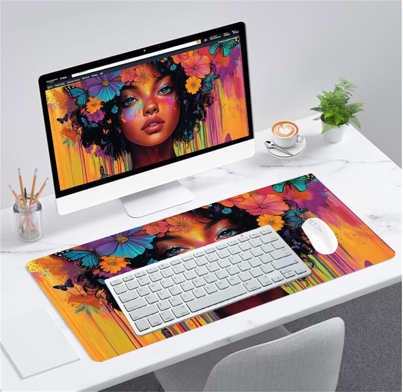 Tapis de souris gamer protégeant le bureau contre l'usure avec bords cousus