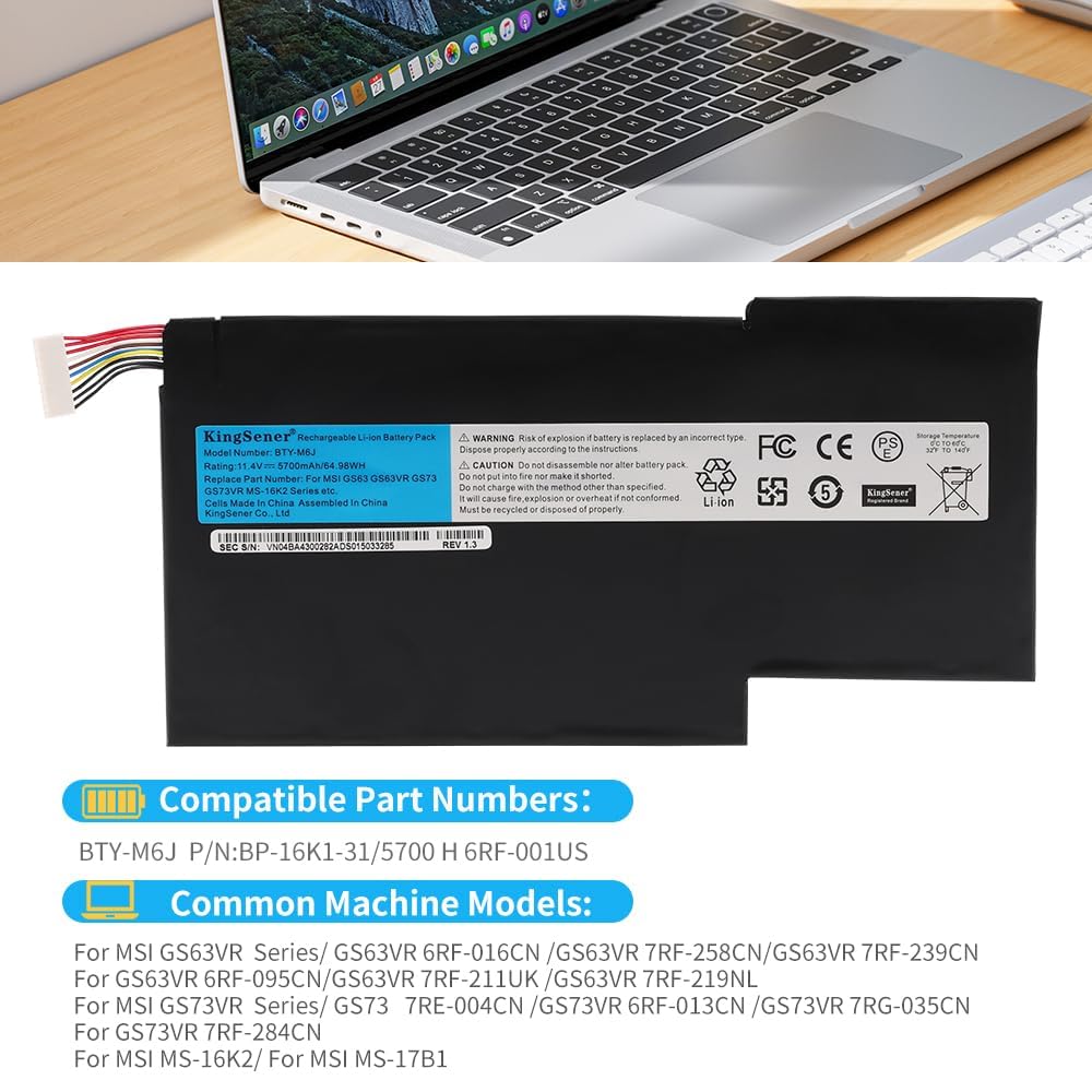 BTY-U6J BTY-M6J Akku für MSI GS63 GS73 WS63