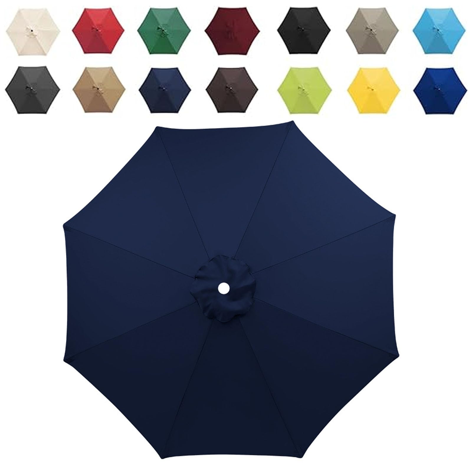 Tissu de remplacement pour parasol 2,7m déperlant | Toile de terrasse anti-UV durable