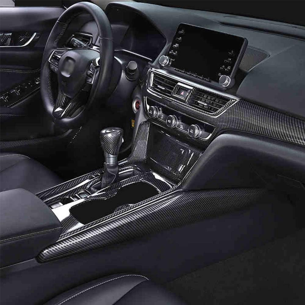 XITER 10PCS ABS Carbon Fiber Console Center Instrument Panel Stickers Dashboard Cover Air Outlet Trim Armrest Box Steering Wheel Cover molding Automotive interiors For Honda Accord 2018-2022