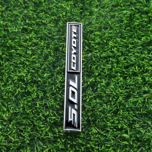 Image of 2 Pcs 5.0L Coyote Emblems 3D Badge V8 Decal Engine Trunk Sticker Nameplate Letter Fit for Mustang & 150 (Black)