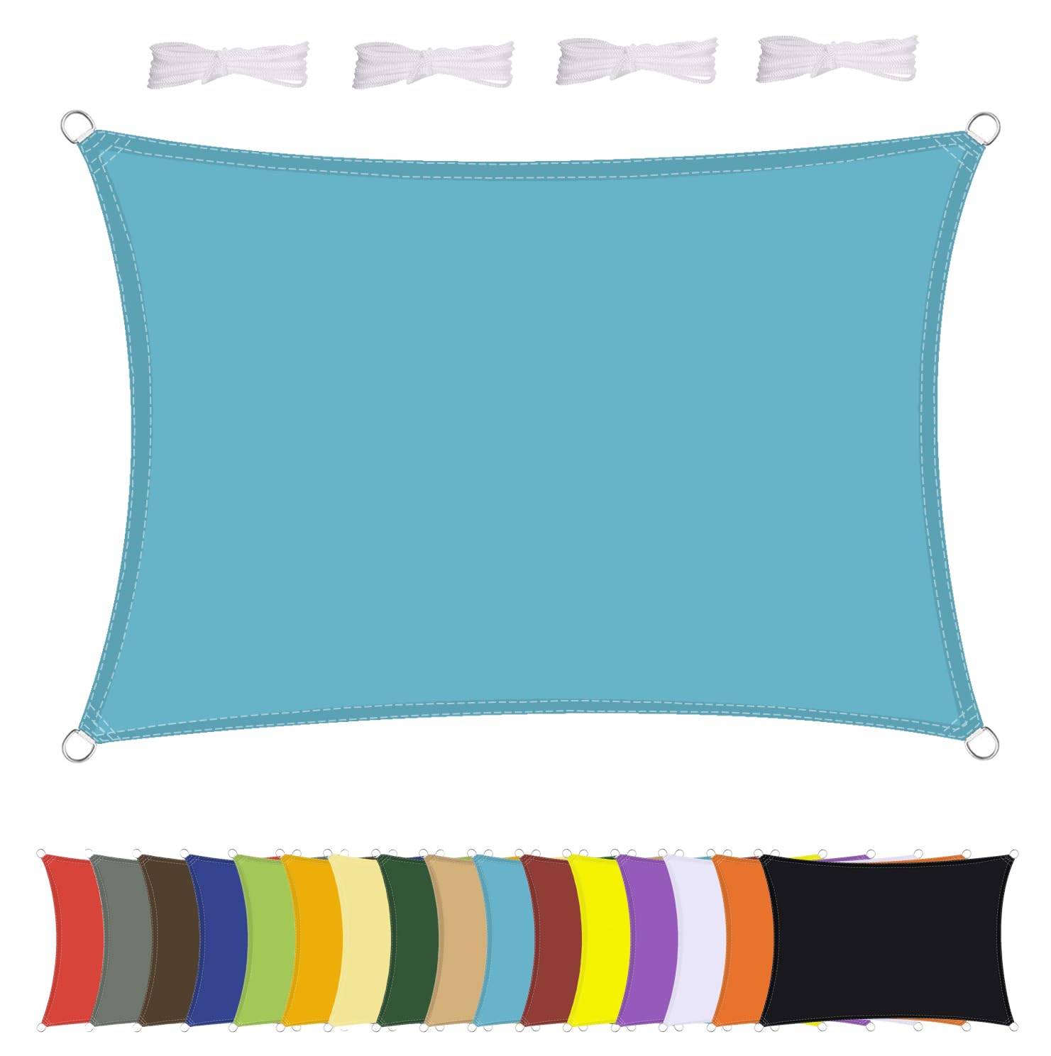 Voile d'ombrage rectangulaire MENGH en polyester de qualité supérieure