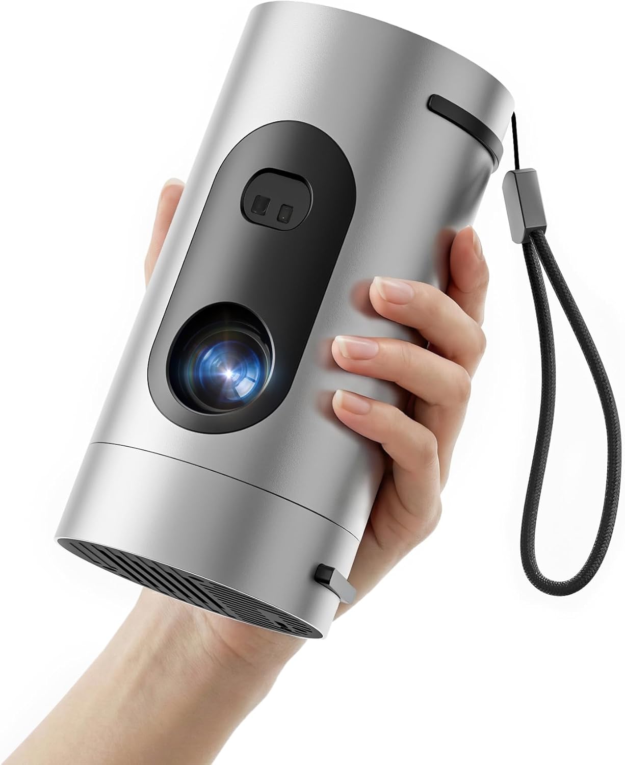 Mini Projector with WiFi and Bluetooth, 1080P Smart Projector Built-in APPS, USB-C Powered, Auto Focus/Keystone, HDR10, Aluminum Alloy Body, 4K Support Portable Movie Projector for Bedroom/Outdoor