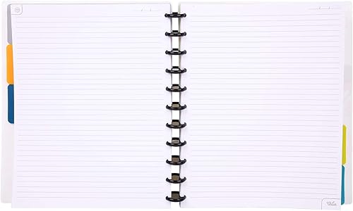 Vista 375 de Talia - Agenda personalizable con aros, (Fireworks Deep Lake, con discos Deep Lake, tamaño mediano (7.5 x 9.75 pulgadas).