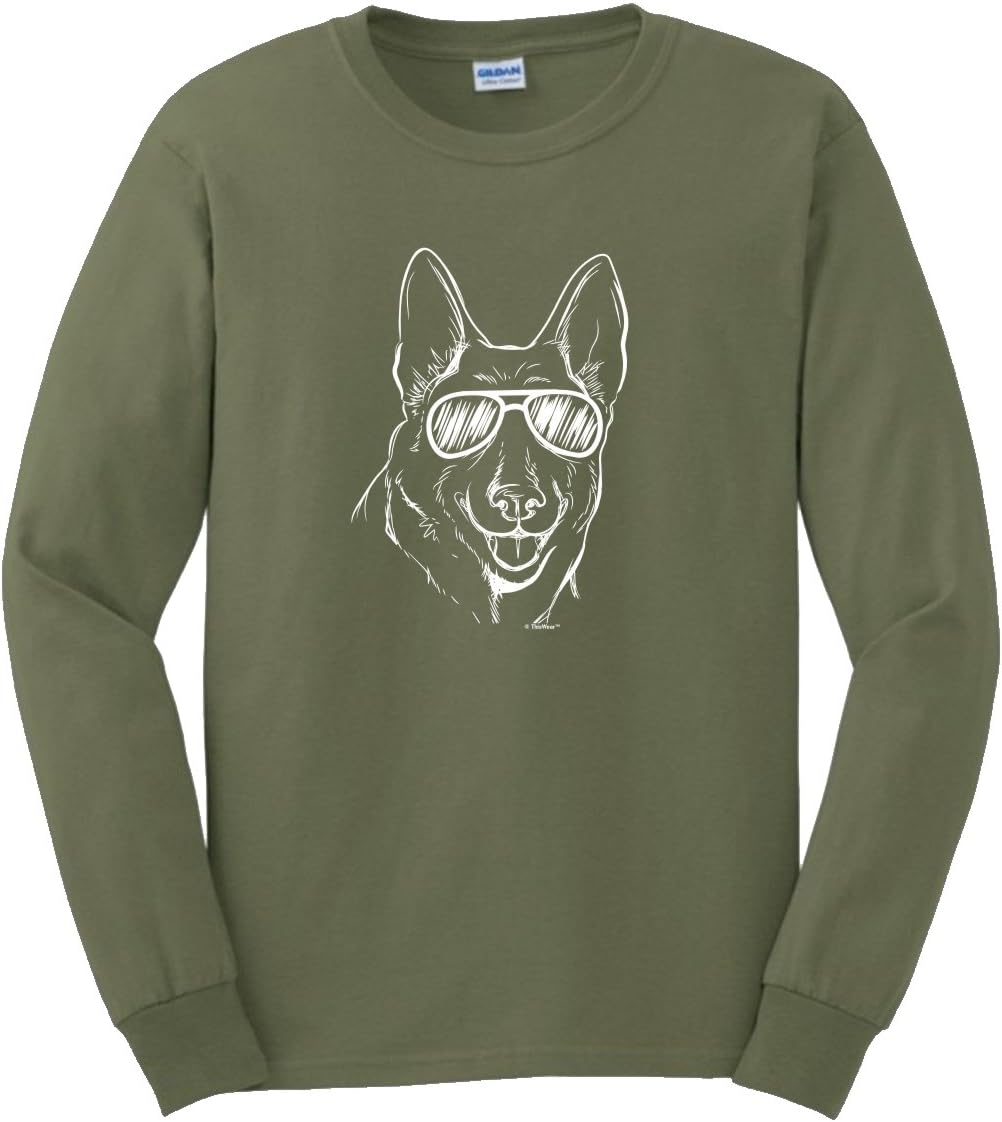 ThisWear Dog Lover Gift German Shepherd Sunglasses Dog Gift Long Sleeve T-Shirt
