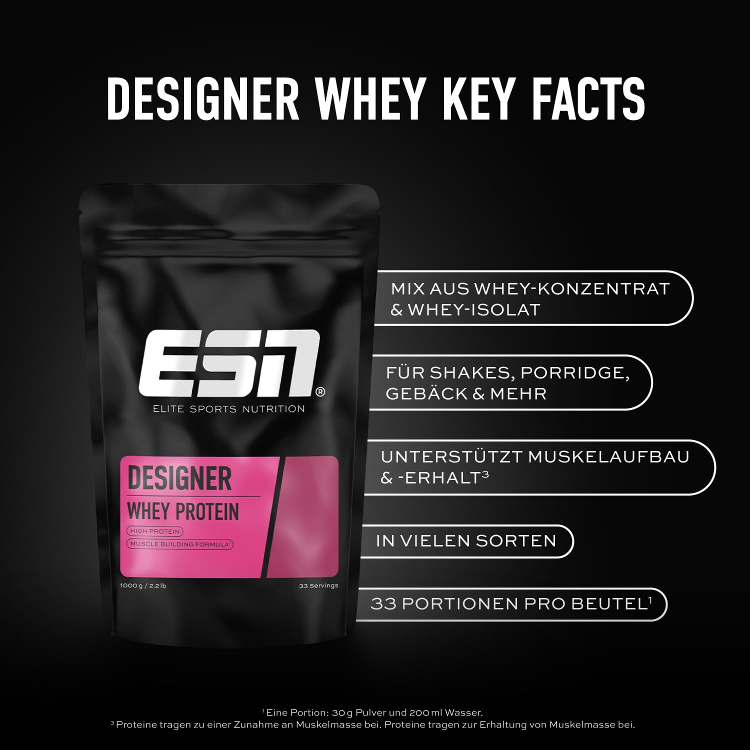 ESN Designer Whey Pulver, Cinnamon Cereal, 1000g