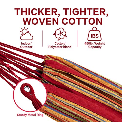 Pnaeut 2-Person Hammock With Space Saving Steel Stand Garden Yard Outdoor 450Lb Capacity Double Hammocks And Portable Carrying Bag (Red) #TOP3