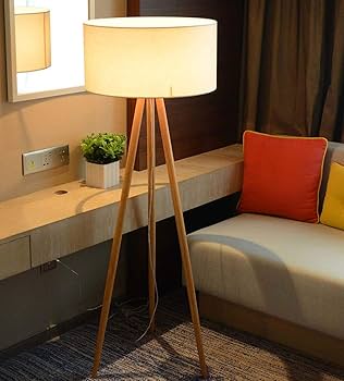 Amazon.co.jp : 三脚フロアランプモダンな木製フロアライト布 Amazon.co.jp : 三脚フロアランプモダンな木製フロアライト布