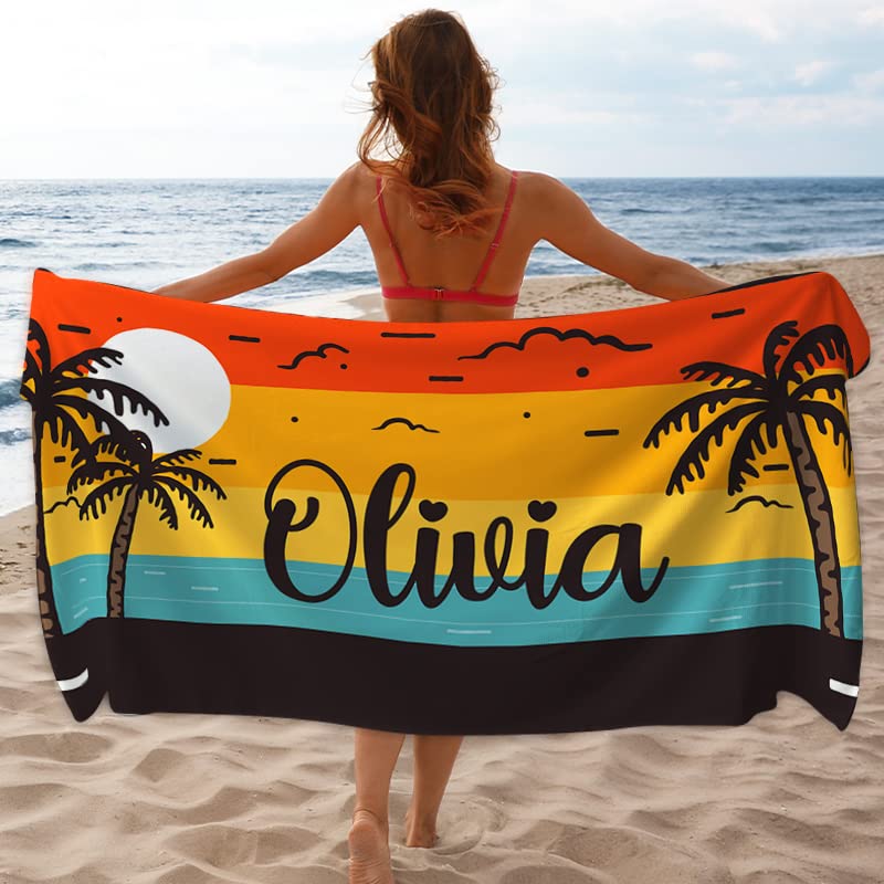 Amazon.com: Personalized Beach Towels with Name, Tropical Palm