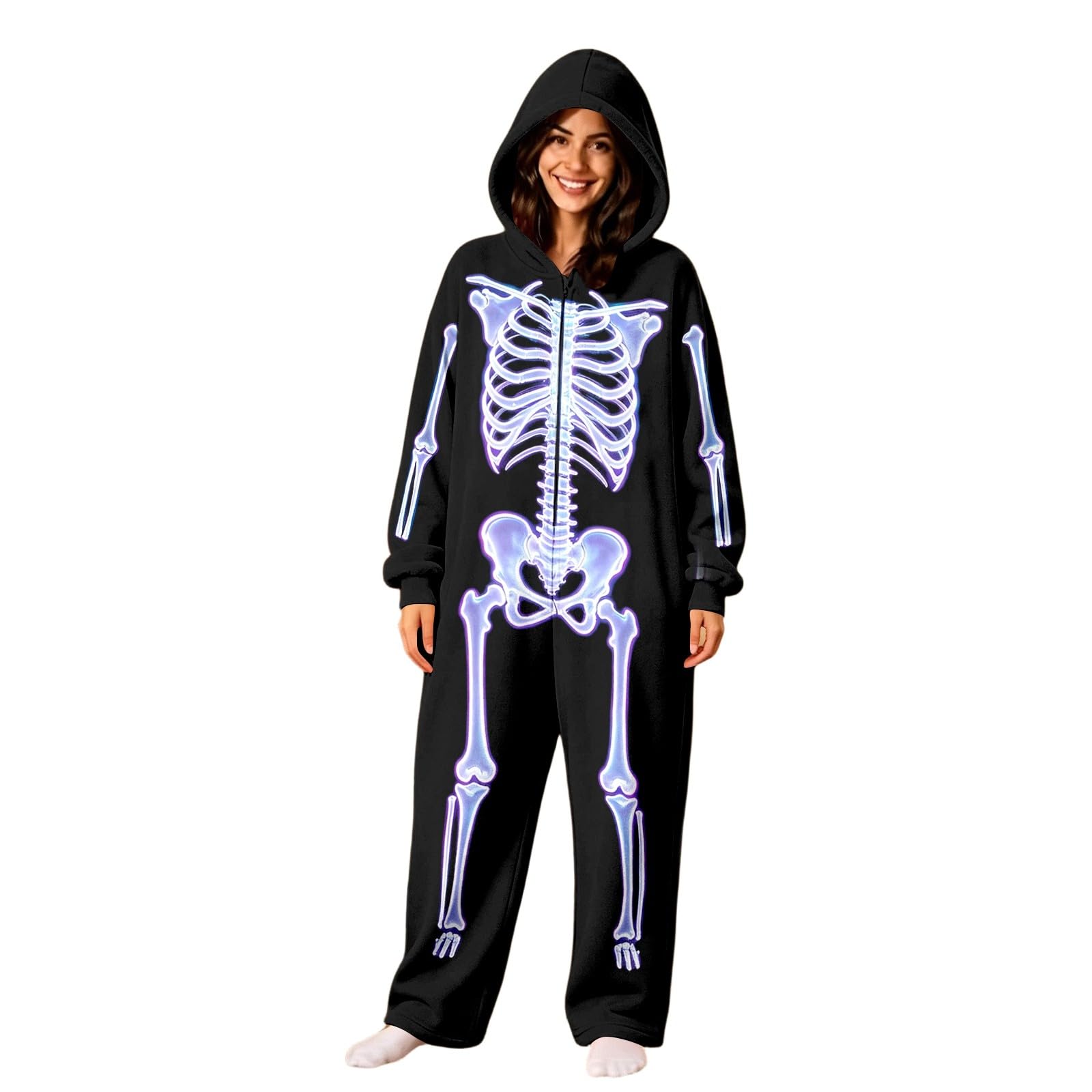 Generisch Onesie Costume Panda Kostüm Kostüme Für Erwachsene Halloween Pyjama Kuschel Jumpsuit Damen Kuschelanzug Pijama Women Herren Lustig Kigurumi Kuschelig