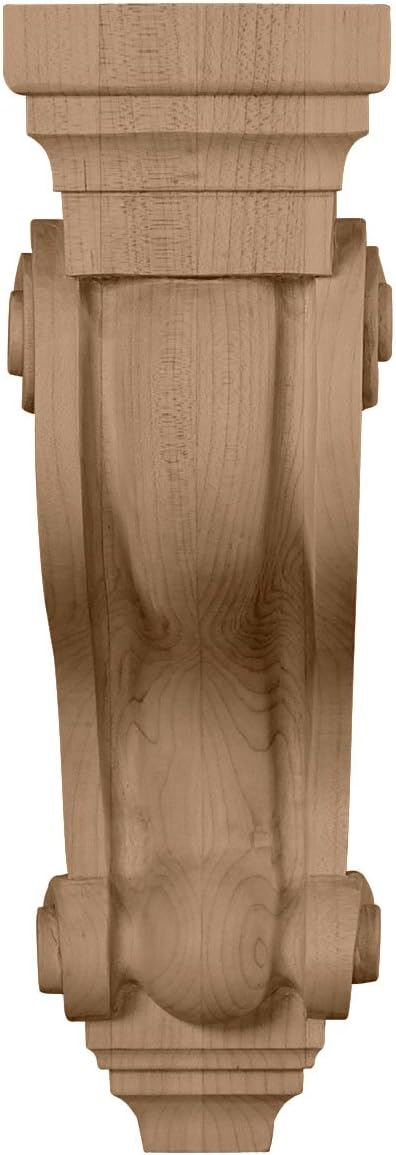 Ekena Millwork COR03X06X10HARO Los Angeles Hollow Back Wood Corbels, 3 3/8"W x 6 1/2"D x 10 1/2"H, Red Oak