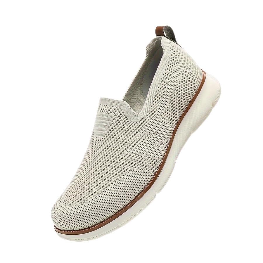 Men's Woven Knit Breathable Slip On Sneakers, Comfy Non Slip Durable Casual Sock Shoes for Men's Outdoor Activities