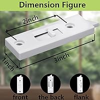 Vista 2 de Cerraduras de cierre de ventana, piezas de ventana y herrajes, pestillo inclinable, construcción de plástico, con resorte, espacio entre agujeros