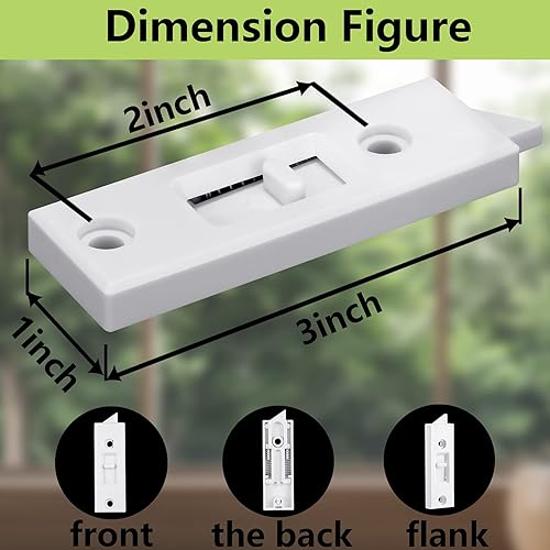 Miniatura 2 de Cerraduras de cierre de ventana, piezas y herrajes para ventana, construcción de plástico, con resorte, espacio entre agujeros de 2 pulgadas,
