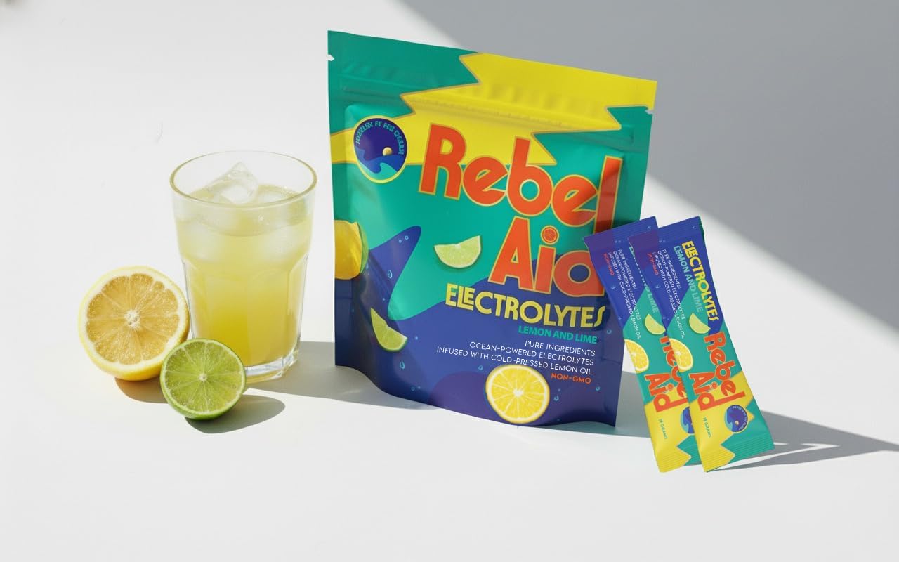 Lemon/Lime Electrolyte Powder – Clean Hydration for Kids & Teens, Natural Minerals, Non GMO – 14 Stick Packs
