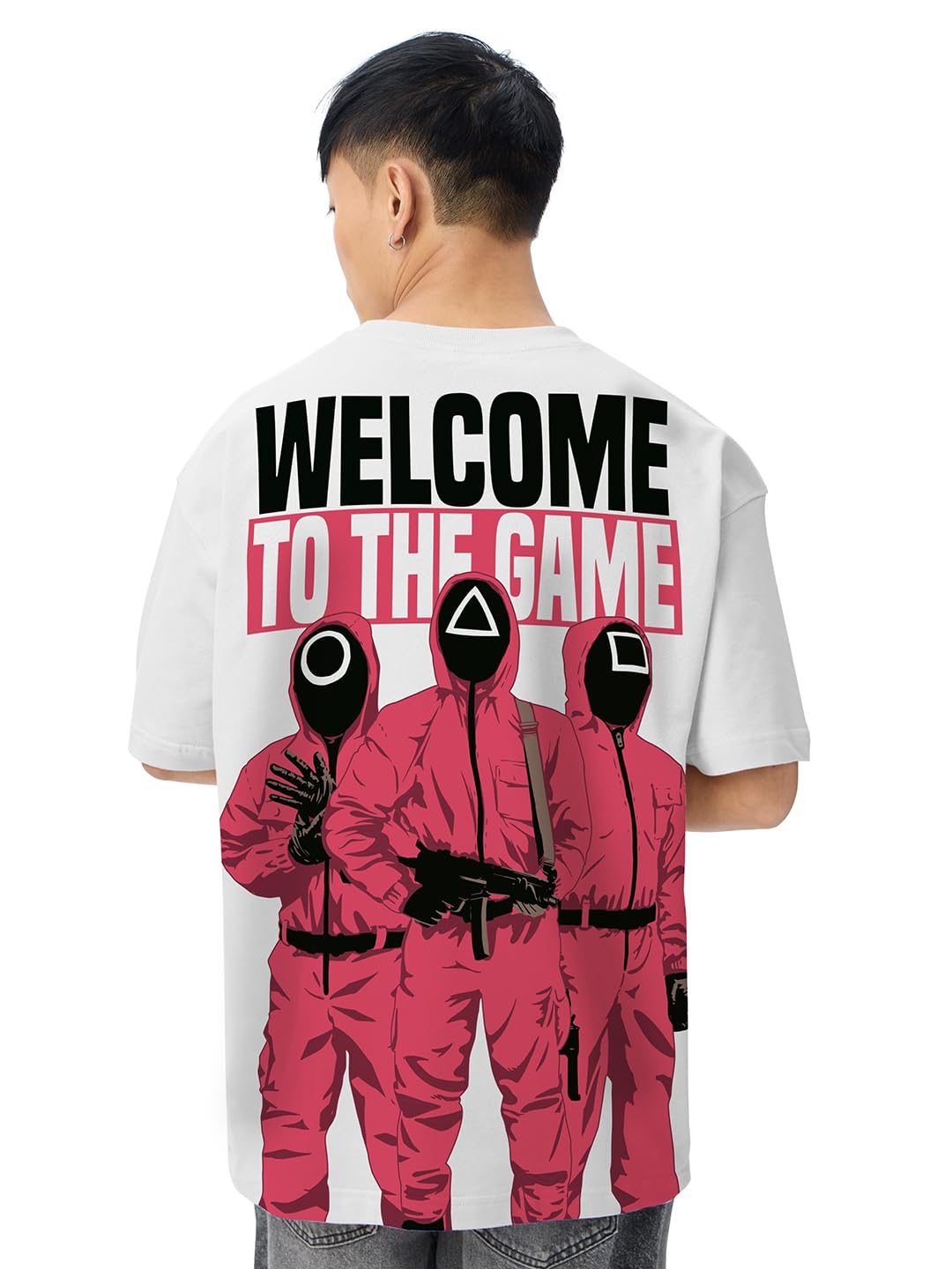The Souled Store Squid Game: Welcome to The Game Men and Boys Short Sleeves Round Neck White Graphic Printed Cotton Oversi... - Review, Price and Buying Guide