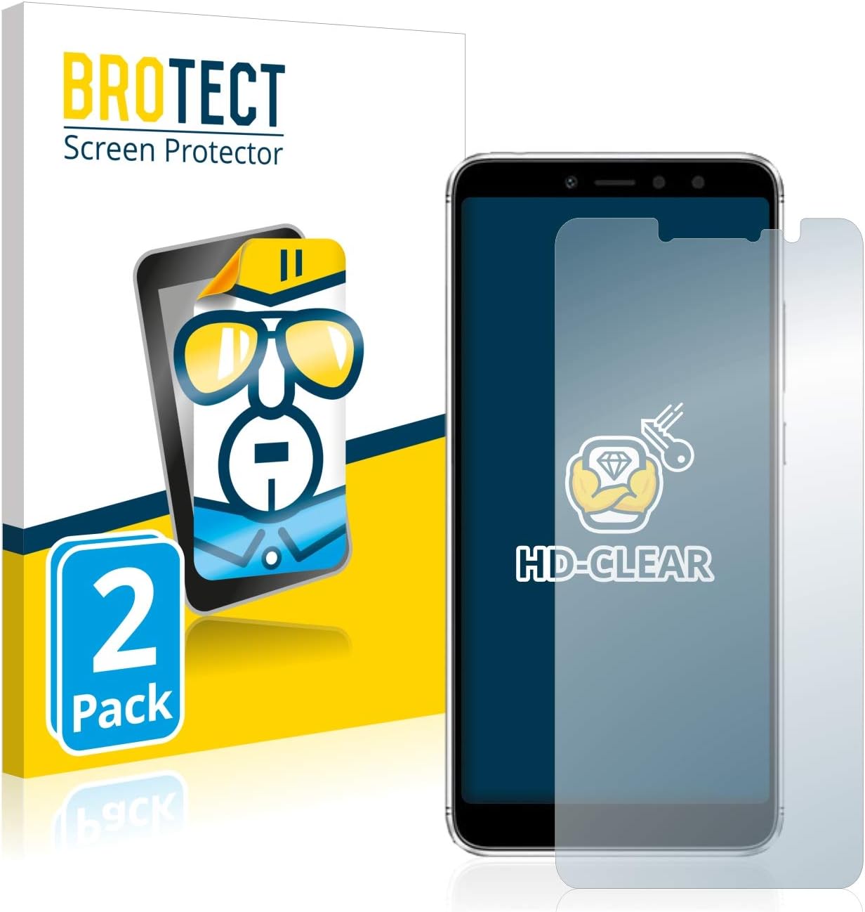 BROTECT Protector Pantalla Compatible con Xiaomi Redmi S2 Protector Transparente (2 Unidades) Anti-Huellas