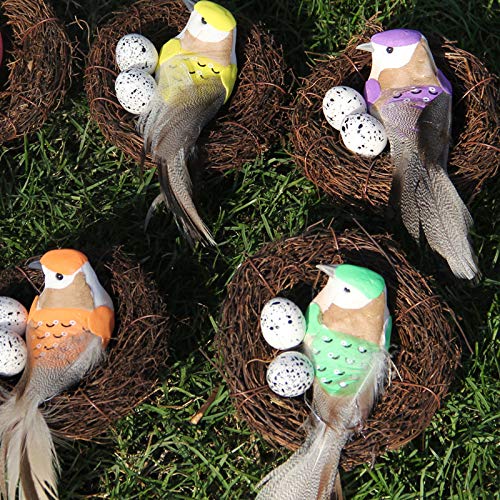 Asekonc 4Pcs Easter Birds Nest Decorating, Rattan Nest For Crafts Home Party Decor Party, Wedding Patio Garden Succulent Planter Moss Landscape Diy Terrarium(5.9Inch) #TOP4