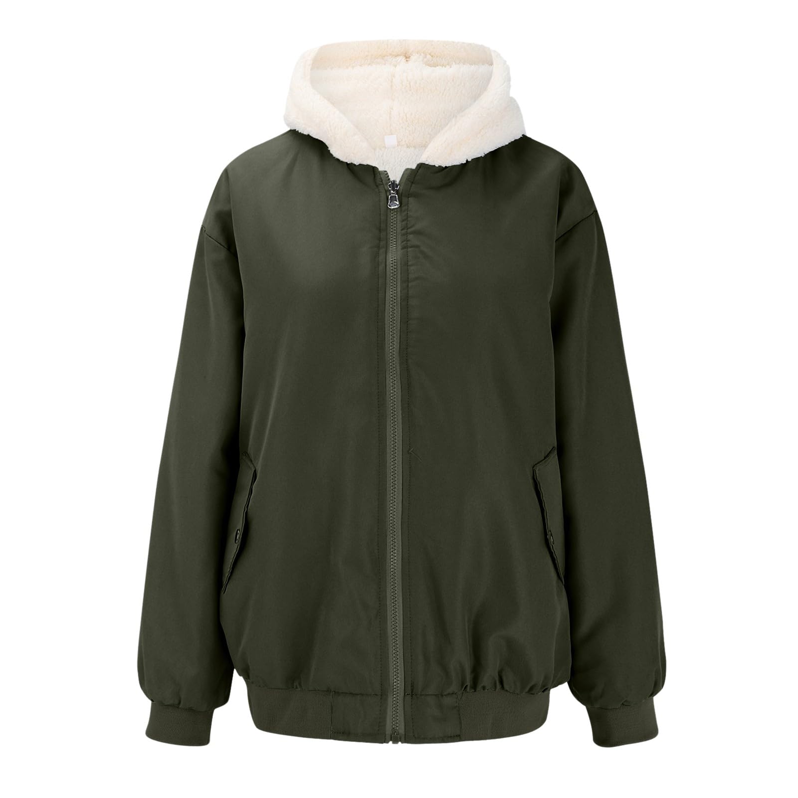Genérico Abrigos De Invierno Para Mujer Chaqueta Con Capucha De Piel Sintética Cálido Acolchada Cortavientos Con Bolsillos Parkas Impermeable Termica Ropa Para El Frio Extremo