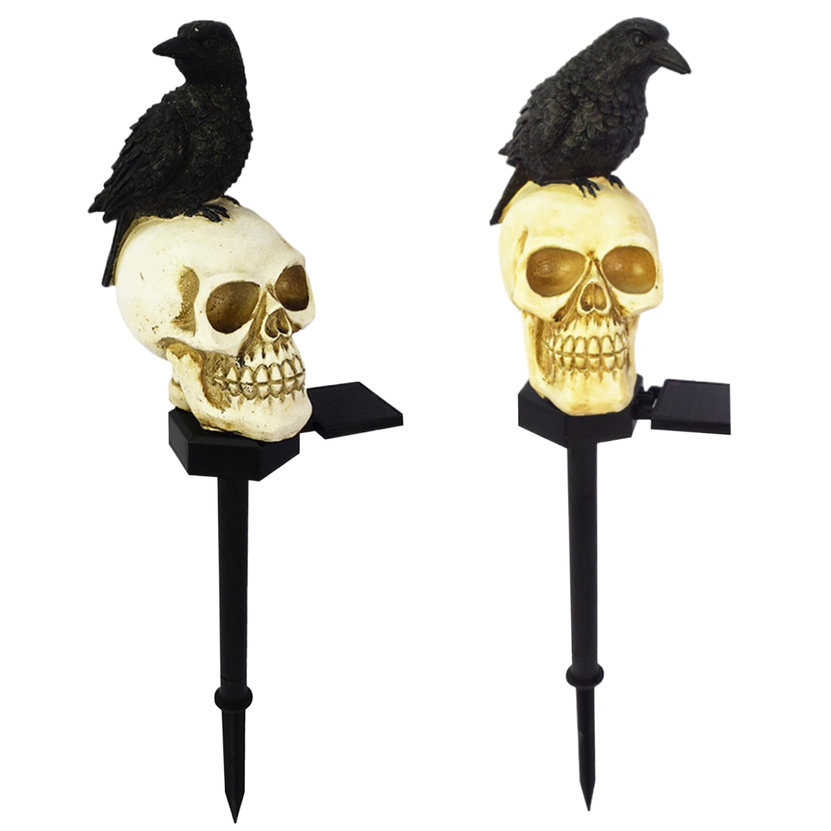 Lampe solaire corbeau étanche pour baliser un jardin sombre sans câble électrique