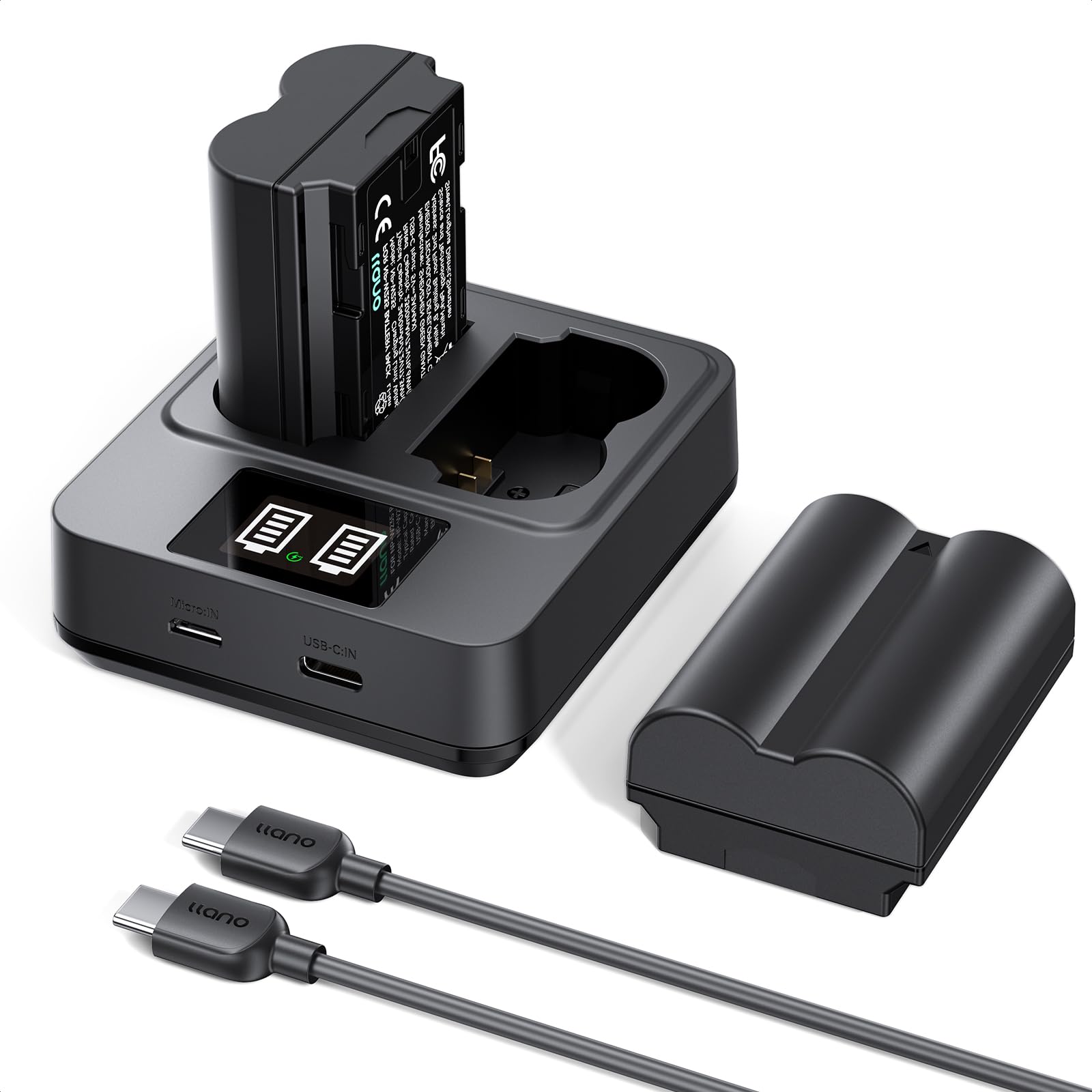llano Pack de 2 Batteries NP-W235 et Ensemble de Chargeur Rapide 20W pour Fujifilm X-T5, X-T4, X-H2, X-H2S, X-S20, GFX100S, GFX50S II – Kit de Batterie Rechargeable USB-C à Capacité Réelle