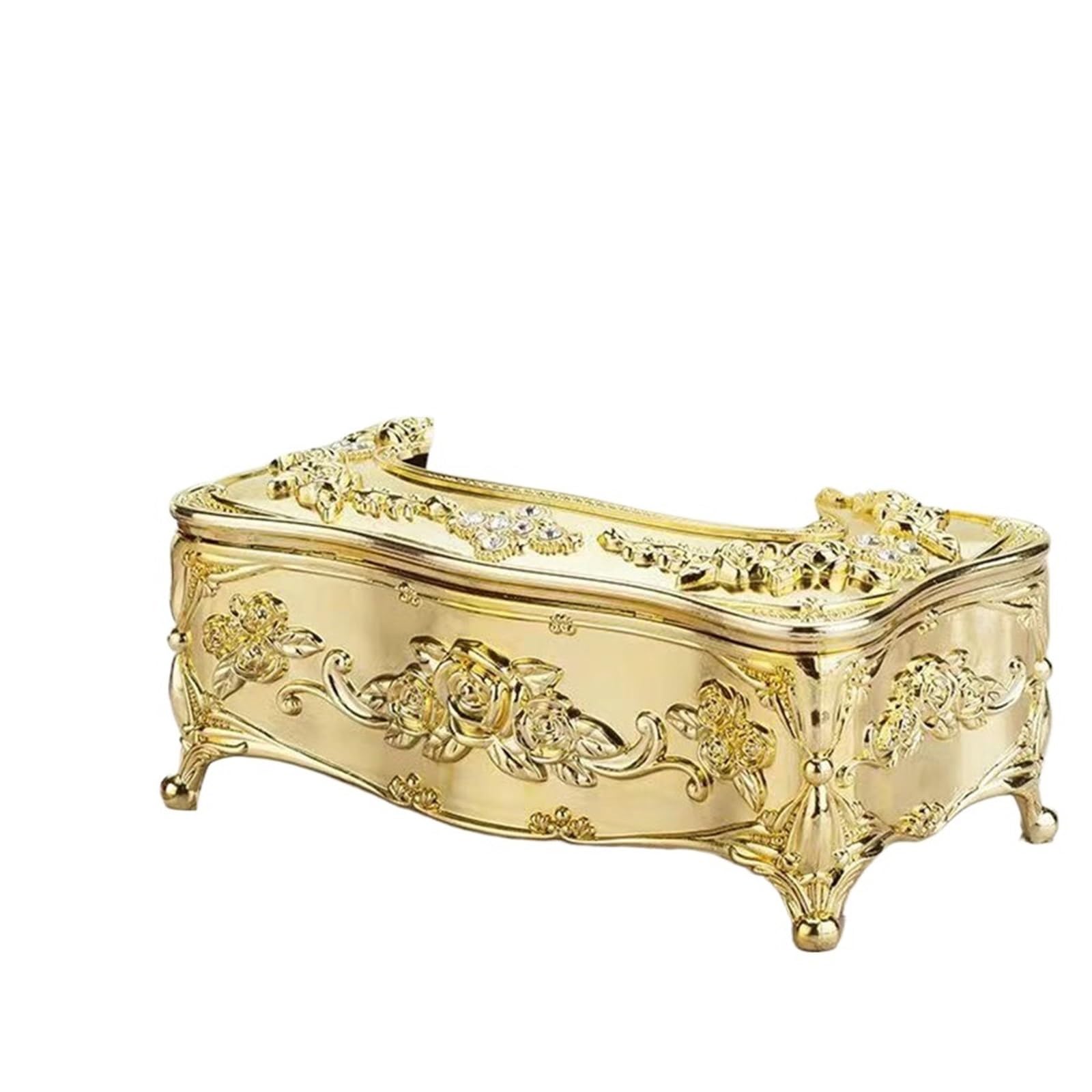 Hotel Restaurant Napkin Extraction Box, Kitchen and Living Room Tabletop Tissue Storage Box(Golden)