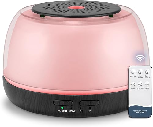 Difusor de aceite esencial 300 ml - Aromaterapia de 8 horas con control remoto, 7 luces LED de colores, 4 ajustes de temporizador para el hogar