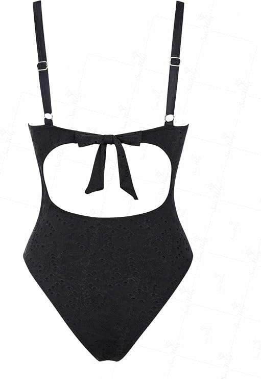 seamoly Criss Cross Backless Dalma Boyun Tek Parça Mayo Etrafında Mavi Pötikareli Kravat