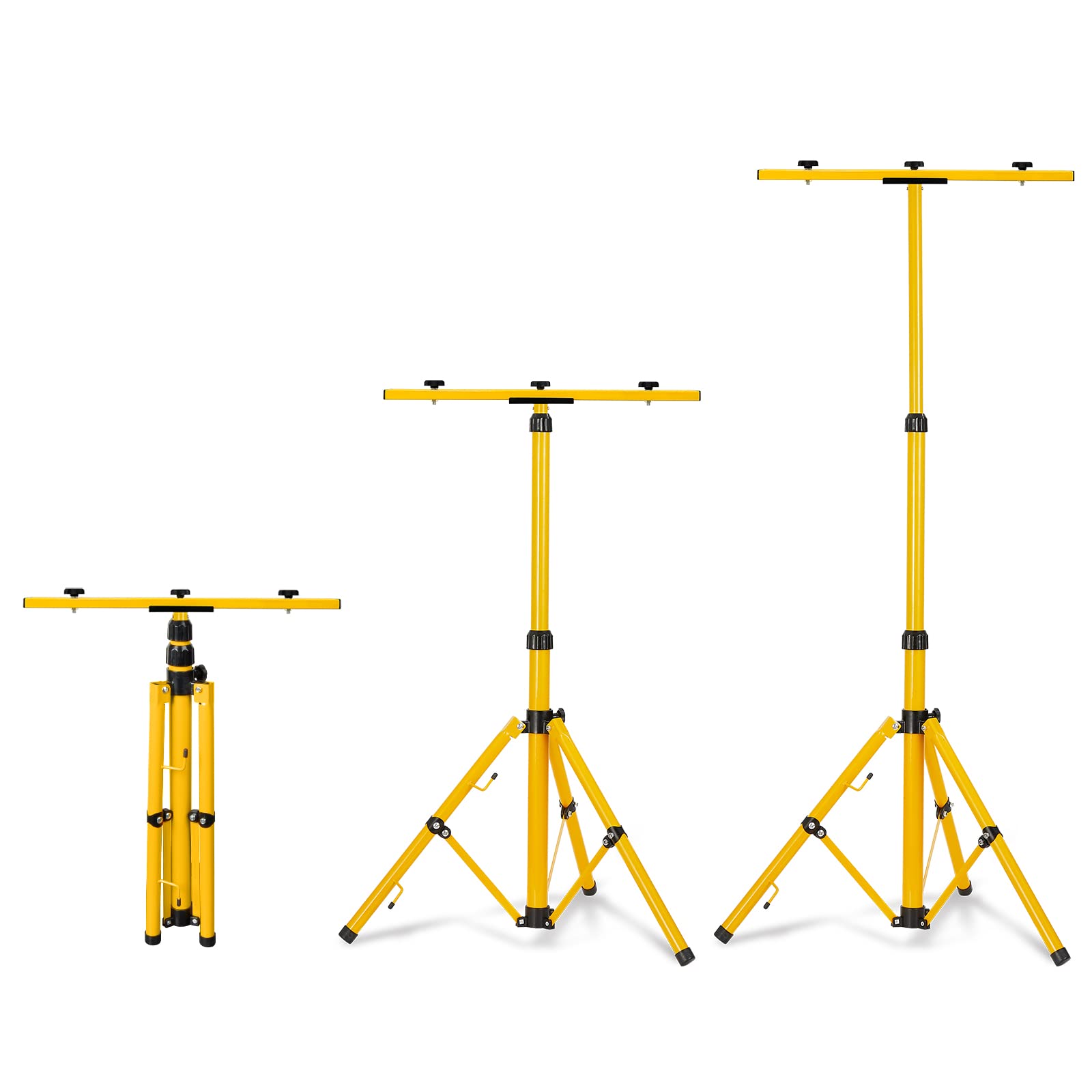 UISEBRT Trípode telescópico para focos LED de acero, altura regulable, 63,5 – 153,5 cm, color amarillo