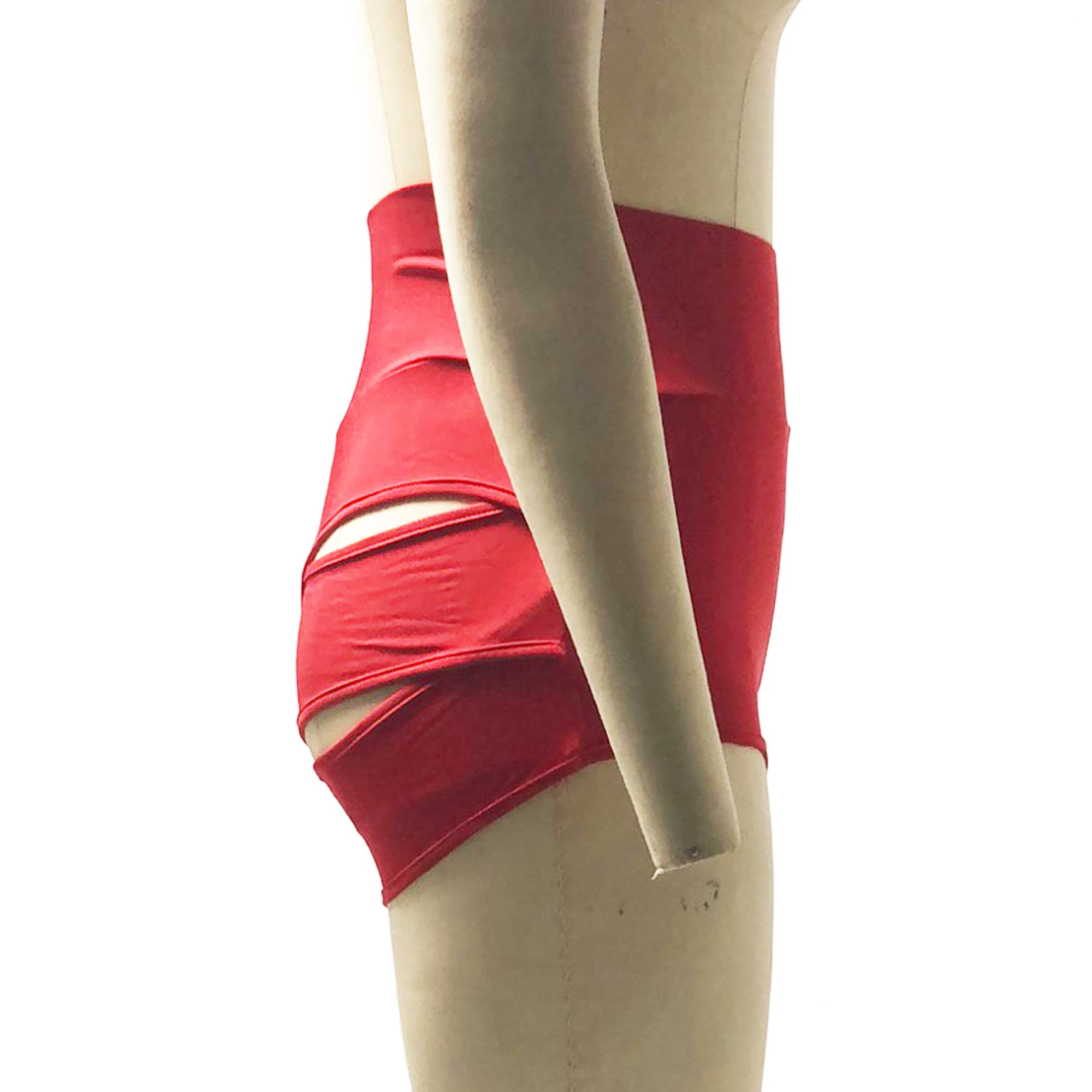 Women Retro Solid Silk High Waisted Scrunch Butt Lifting Booty Shorts Hot Pants