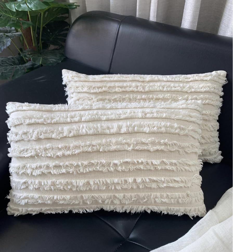 Image of TODY Cushion Cover 12 inch x 18 inch Set of 2 | Boho 12 18 Cushion Cover for Sofa, Bed | Rectangle 12x18 Cushion Covers for Home decor