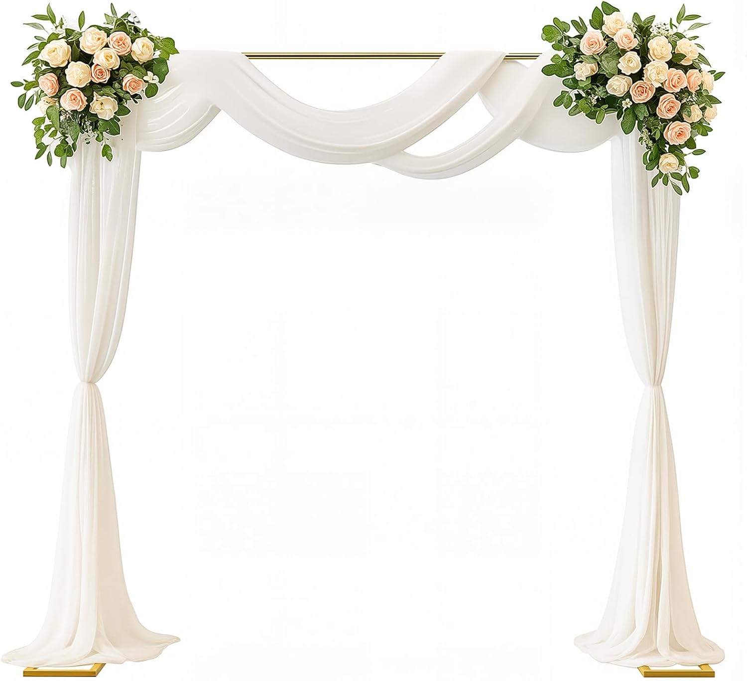 8x8 FT Square Wedding Arch Stand - Heavy-Duty Metal Backdrop Frame for Ceremony, Photo Booth, Party Decor - Adjustable Height (1.6FT to 8FT) - Sturdy & Portable for Indoor/Outdoor Events