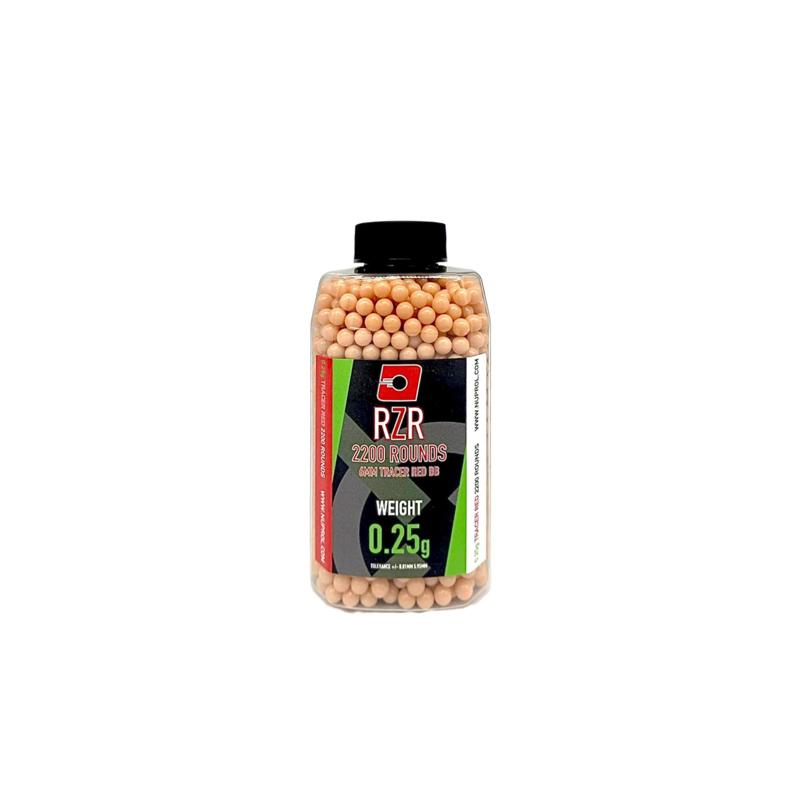 NUPROL RZR - Tracer Red Airsoft BBs - 0.25g (2200R)