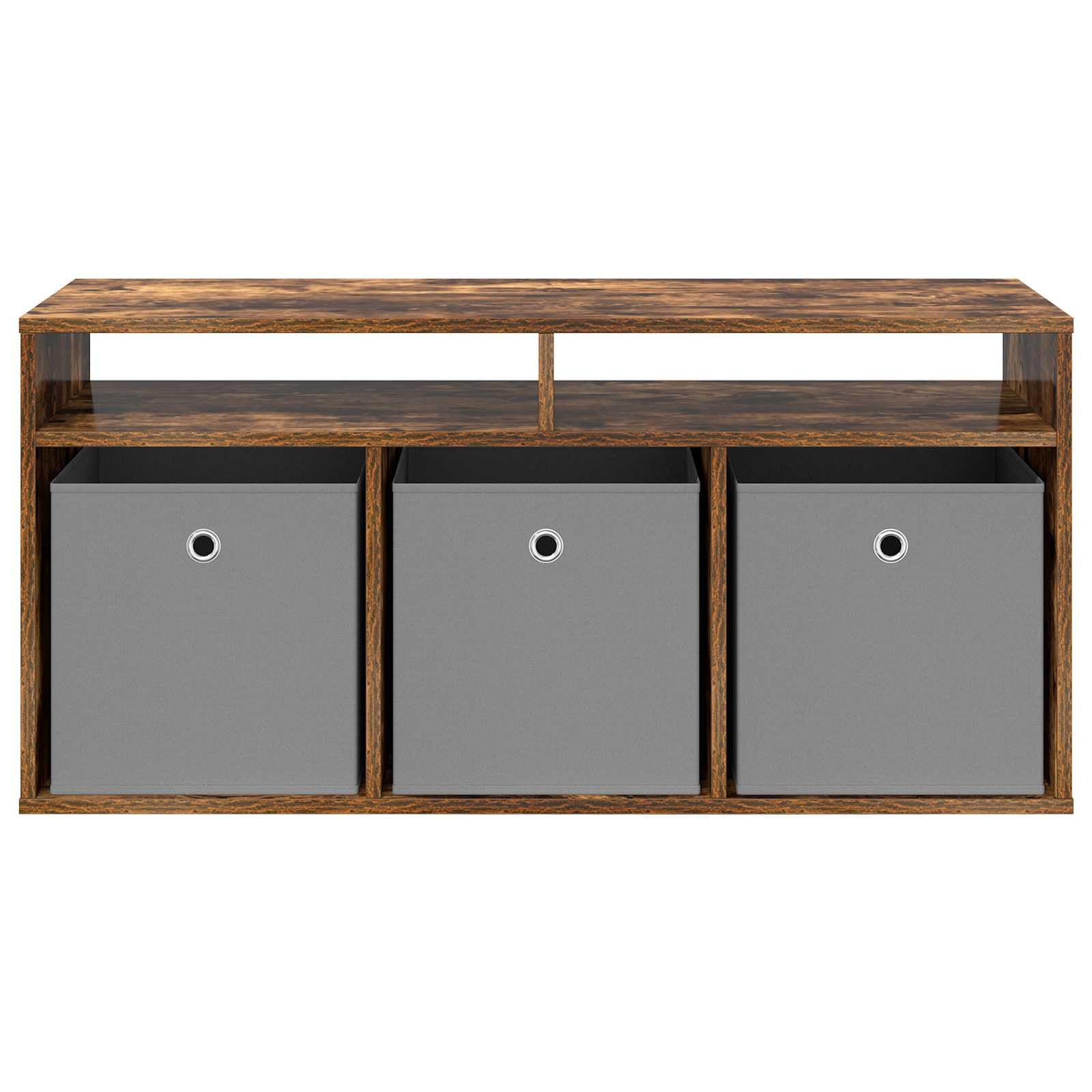 vidaXL Mueble bajo con cajón Roble Ahumado 102 x 32 x 48,5 cm