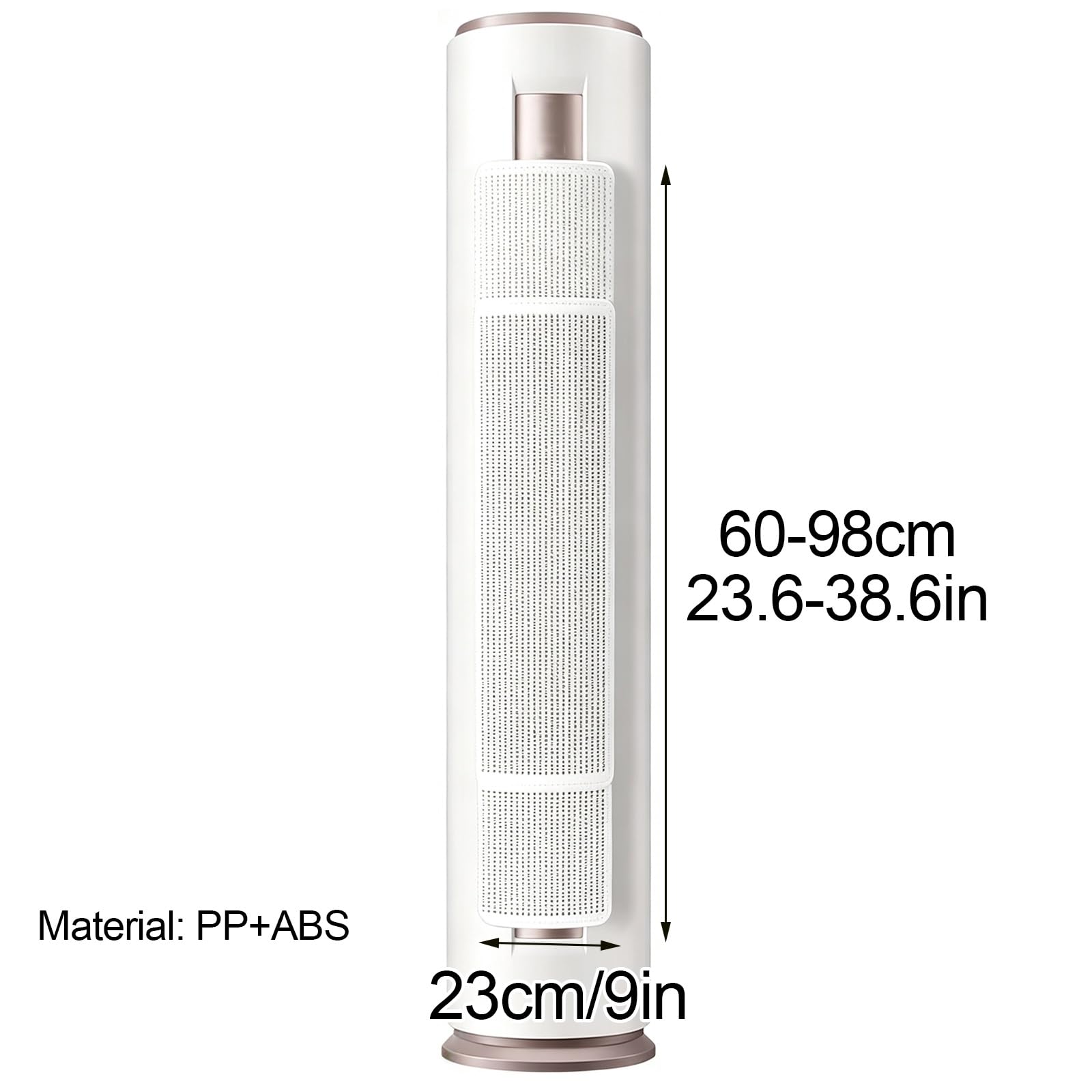 Deflettore Climatizzatore Colonna, PP+ABS 60-98cm, Guida Aria 180° | Copertura Bocchetta AC Estensibile, Pannello Composito Con Portata 15kg, per Unità Verticali a Pavimento