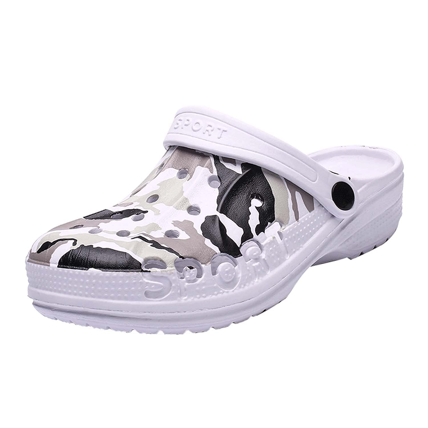 Boy's Camouflage Garden Clog Rubber Indoor Outdoor Mules Non Slip Sandals Big Kids Water Shoes