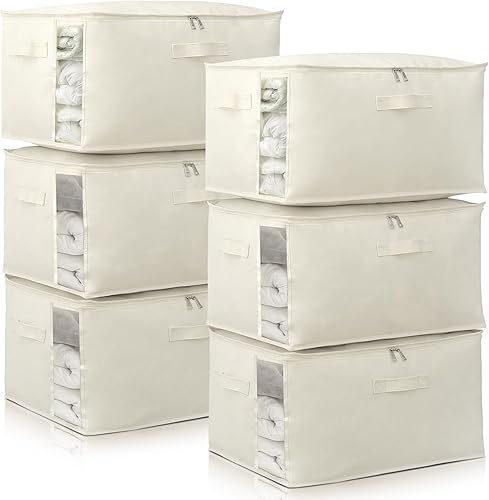 Bolsas de edredón de lona, organizadores de clóset y almacenamiento para edredones, contenedores de organización de ropa, contenedores con