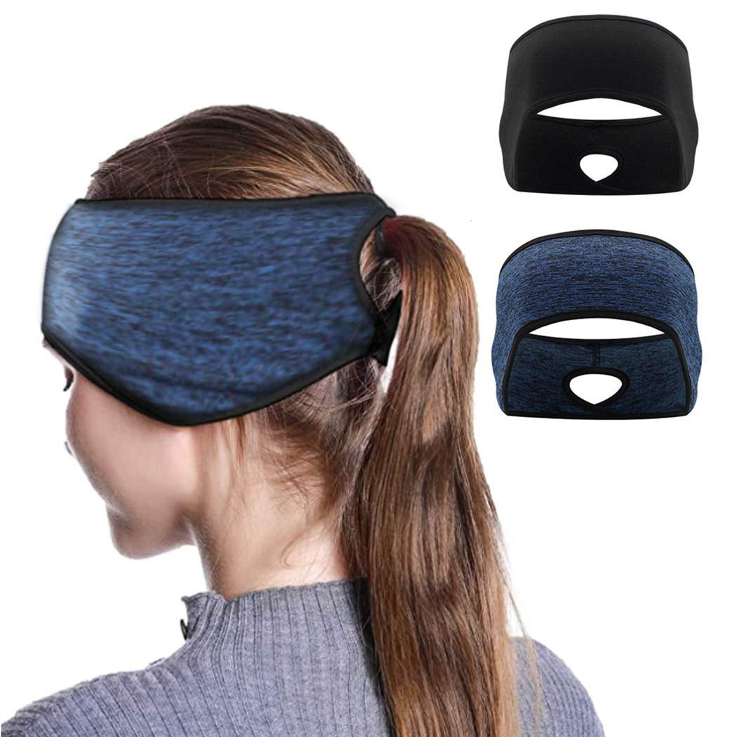 Womens Ponytail Headband Ear Warmer Head Wrap Winter Running