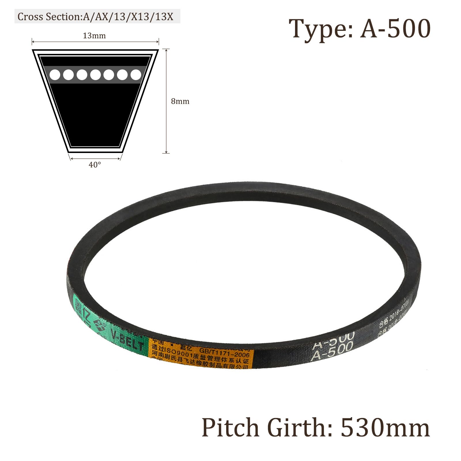 Cinghia Di Trasmissione Kozelo A500 - Gomma Neoprene, 530mm Passo, Per Industrie Varie - Foto 8