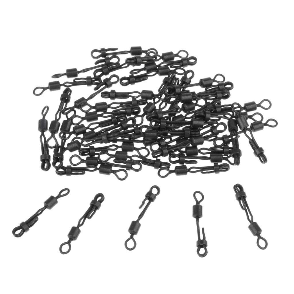 Generic 50pcs High Speed Side-Line Rolling Swivels Fishing Swivels Connector Size 4