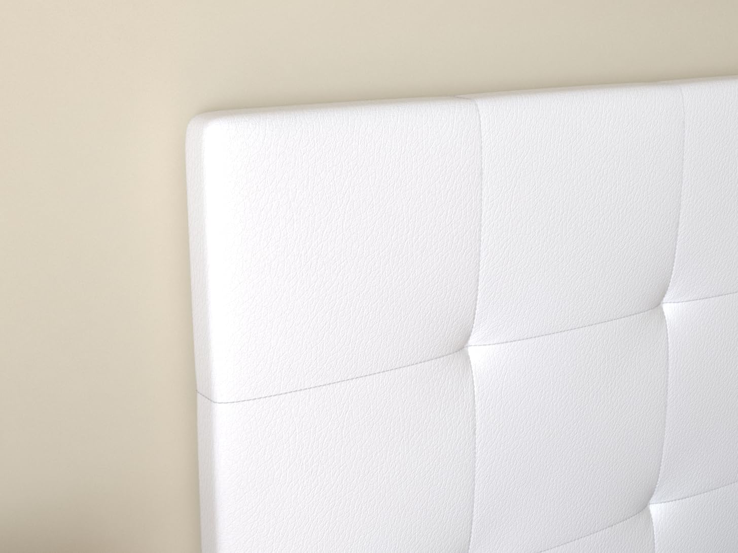 LA WEB DEL COLCHON Cabecero Cama 150 Celio Blanco Polipiel – Cabecero Cama Acolchado De Polipiel para Cama Matrimonio De 160 x 120 cm – Diseño Moderno Y Fácil Instalación