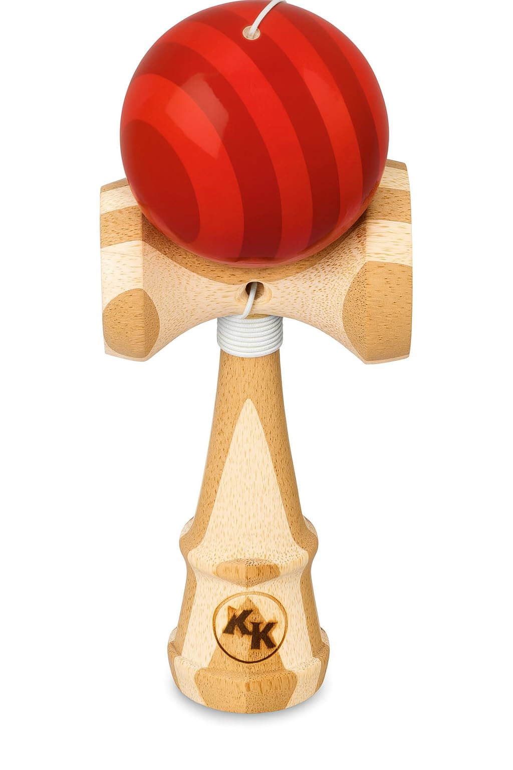 Kotaro Pro Bamboo Kendama – Full-Size Skill Toy for Tricks – Durable Ken & Tama with Extra Replaceable String – 7.25" Traditional Design (Red)
