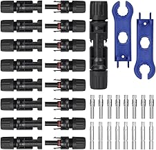 URAQT 8 paar Solar Stecker Set, Solarpanel Stecker IP67 Wasserdicht mit 2 Werkzeug, Solarstecker für PV Kabel MC4 Werkzeu, Ladereglerzubehör Solarstecker Schwarz