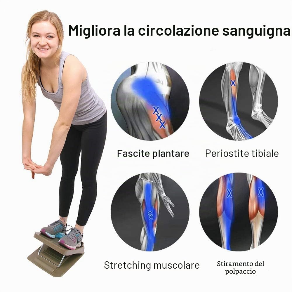 StrongTek Tavola inclinata portatile, tavole inclinate regolabili, barella per polpaccio, sgabello per piedi, elastico alla caviglia, cuneo elasticizzato in 4 posizioni (capacità 136 kg) (nero)